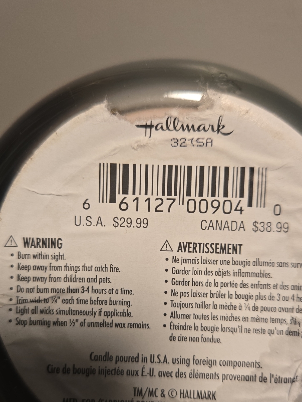 Hallmark Cozy by the Fire Vanilla + Smoke Soy Candle - Orange/Yellow/Brown - Picture 4 of 4